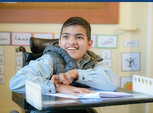 Enfant bénéficiaire en situation de handicap dans un centre du SESOBEL au Liban